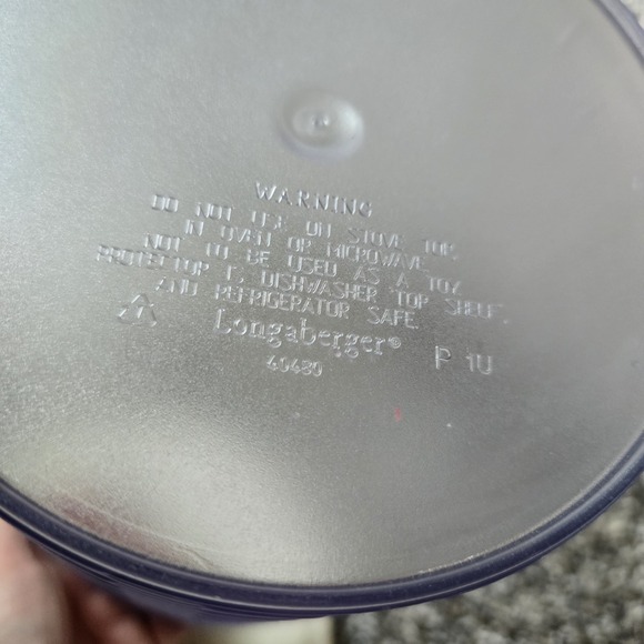 Longaberger Crock  Canister Basket Hard Plastic Protector W/Lid No Wooden Lid‎ - Picture 9 of 11